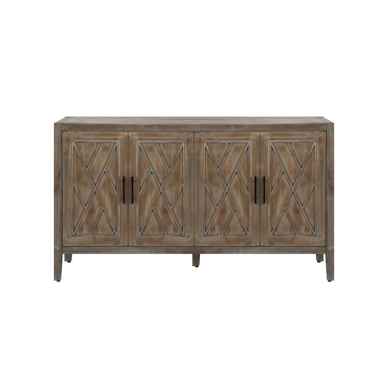 4 Door Wooden Sideboard Cabinet - N/A