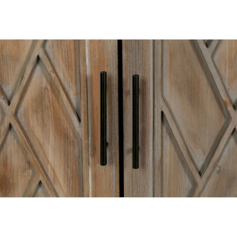 4 Door Wooden Sideboard Cabinet - N/A