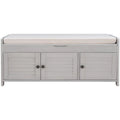 3-drawer Wooden Storage Bench with Cushion