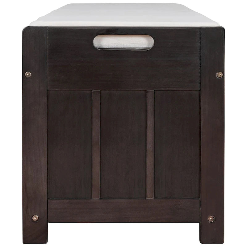 3-drawer Wooden Storage Bench with Cushion