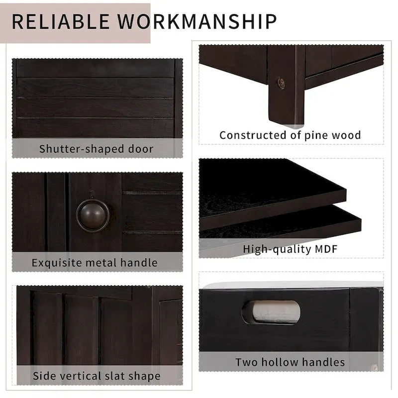 3-drawer Wooden Storage Bench with Cushion