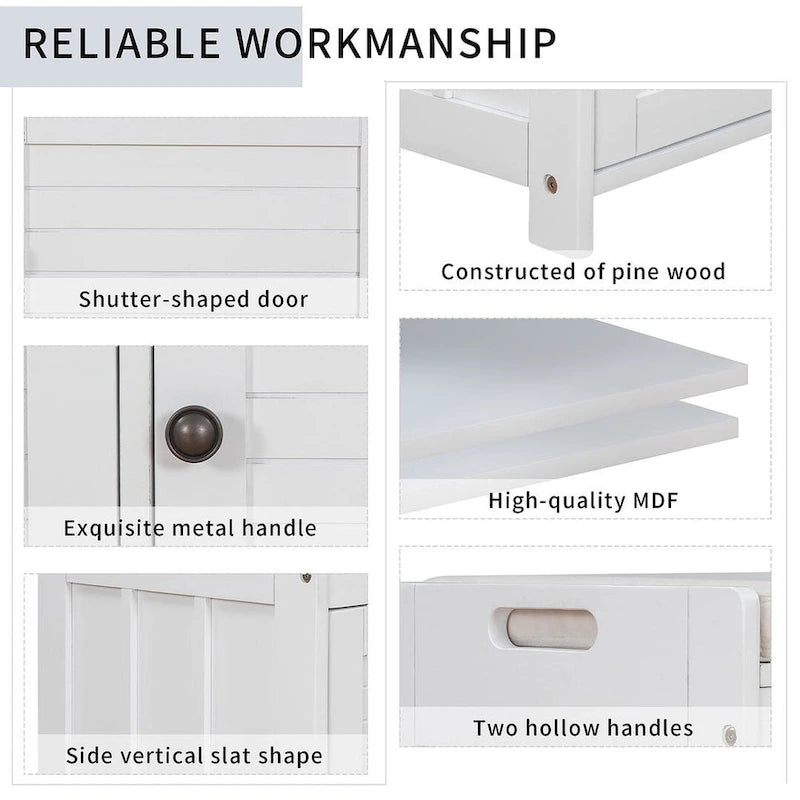 3-drawer Wooden Storage Bench with Cushion
