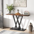 Narrow Industrial Console Table with V-Shaped Metal Frame
