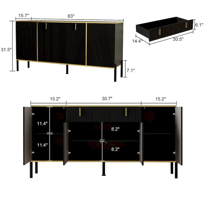 Timechee Kitchen Sideboard End Table Entry Accent Storage Cabinet