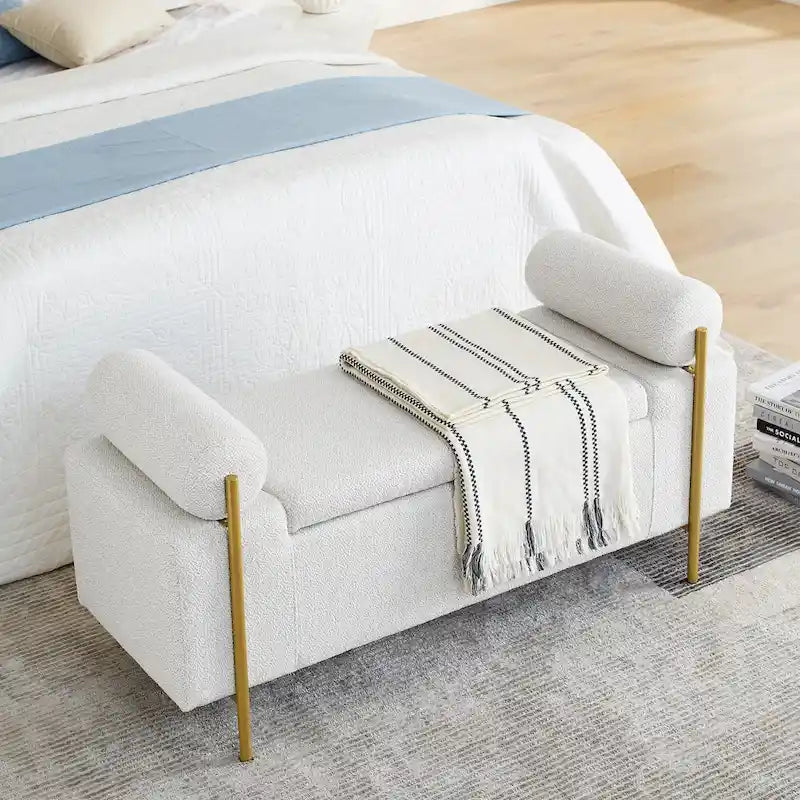 Elegant Upholstered Velvet Storage Bench