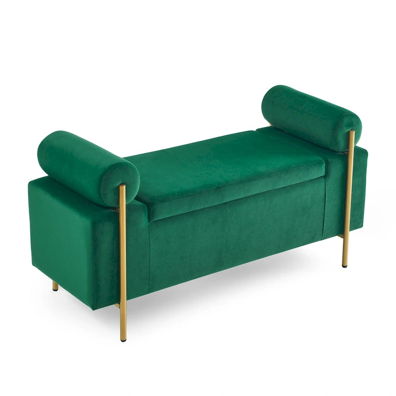 Elegant Upholstered Velvet Storage Bench