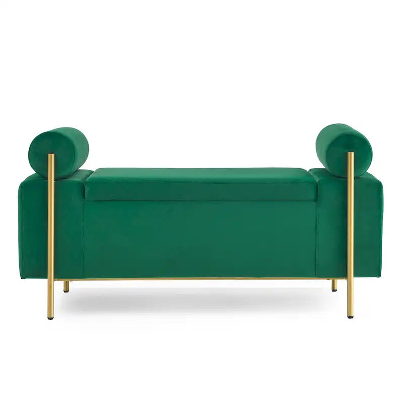 Elegant Upholstered Velvet Storage Bench