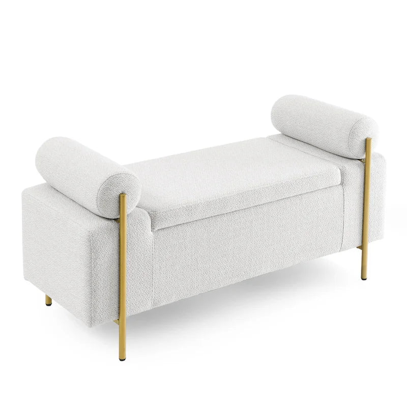 Elegant Upholstered Velvet Storage Bench