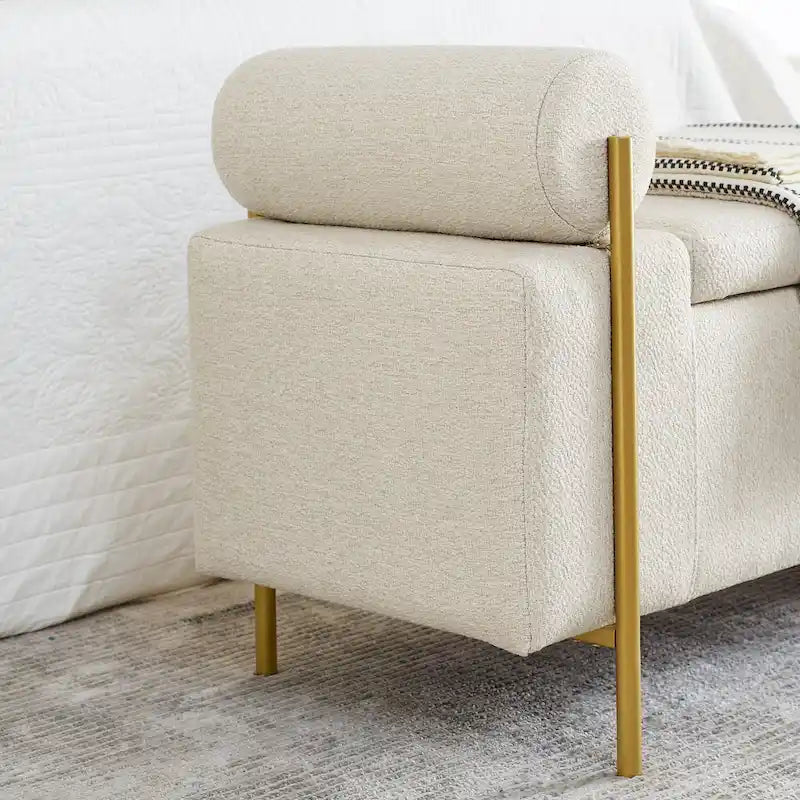 Elegant Upholstered Velvet Storage Bench