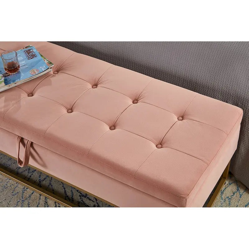 58.6 Bed Bench Metal Base with Storage