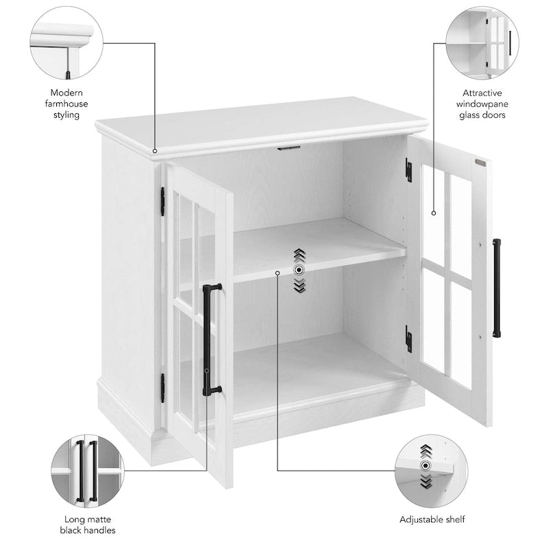 Westbrook 32W Storage Cabinet with Glass Doors by Bush Furniture
