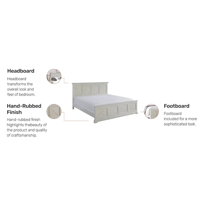 Off-White King Bed Frame