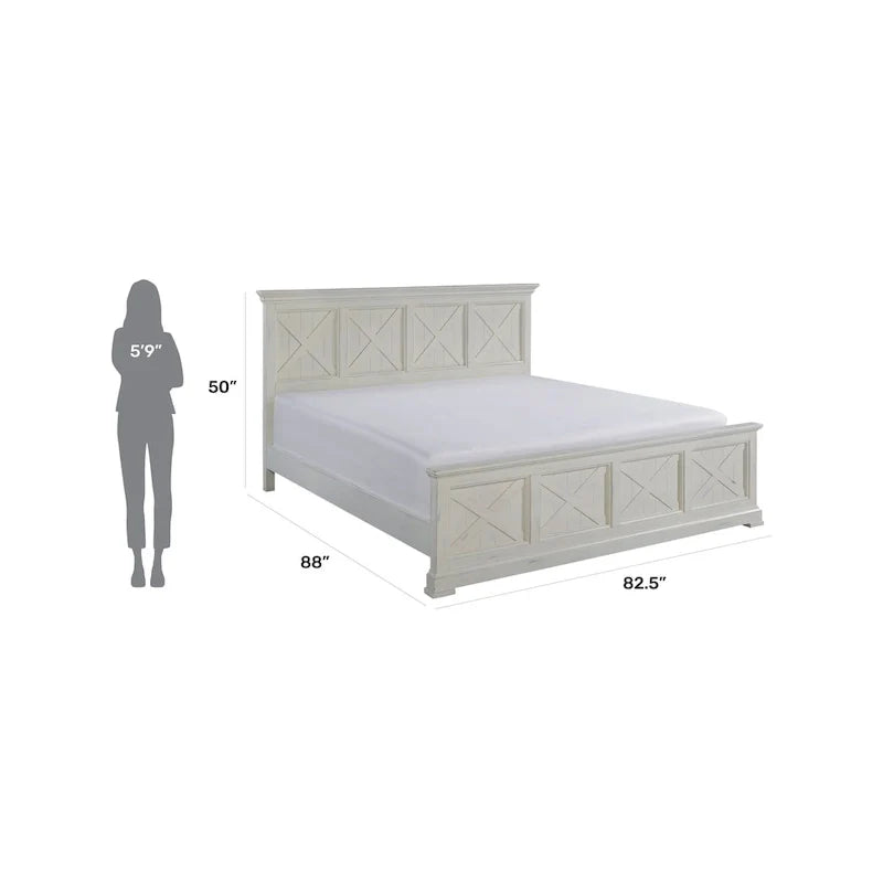 Off-White King Bed Frame