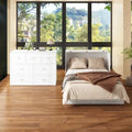 White Full-Size Murphy Bed with Storage Drawers