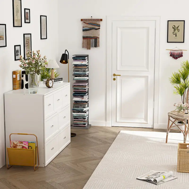White Full-Size Murphy Bed with Storage Drawers