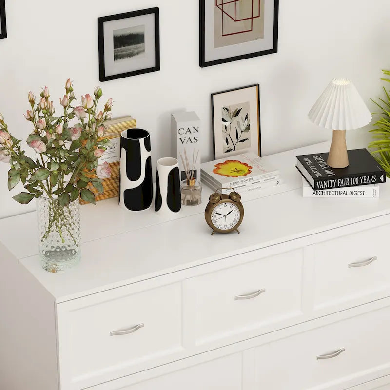 White Full-Size Murphy Bed with Storage Drawers