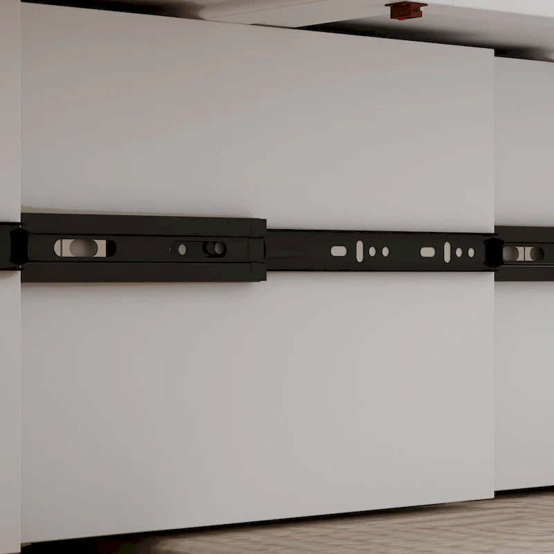 White Full-Size Murphy Bed with Storage Drawers