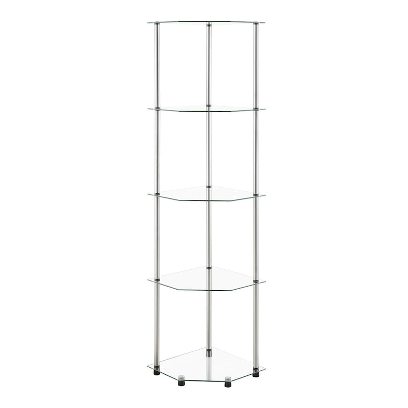 Convenience Concepts Designs2Go Classic Glass 5 Tier Corner Tower