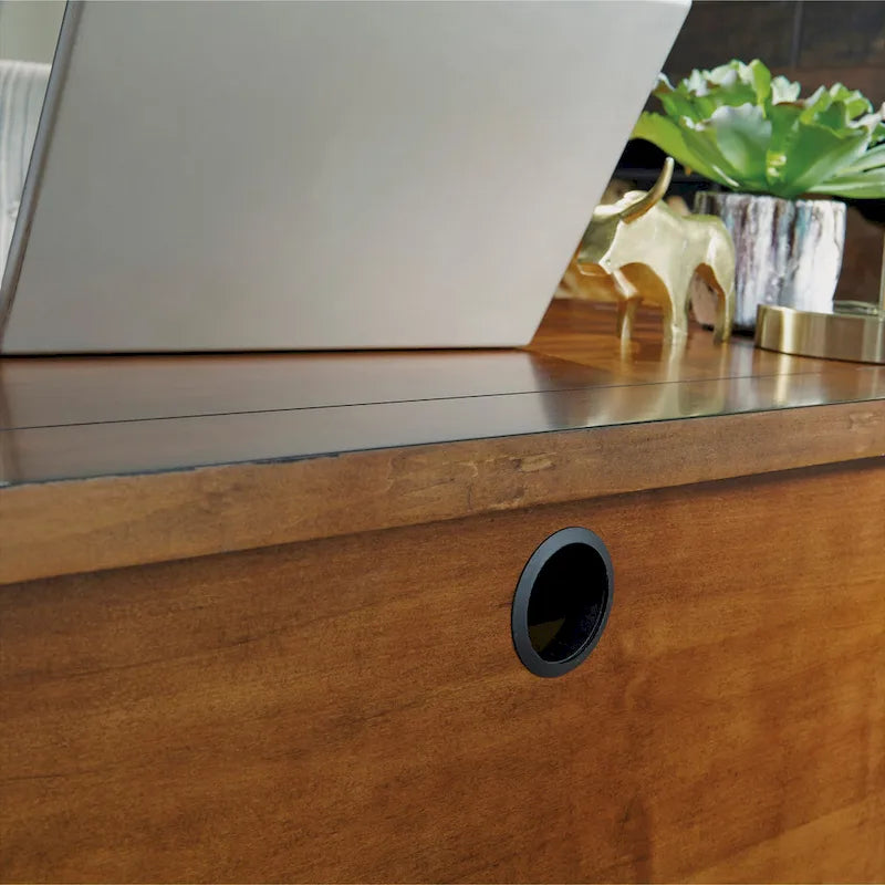 Aged Maple 54-Inch Executive Pedestal Desk