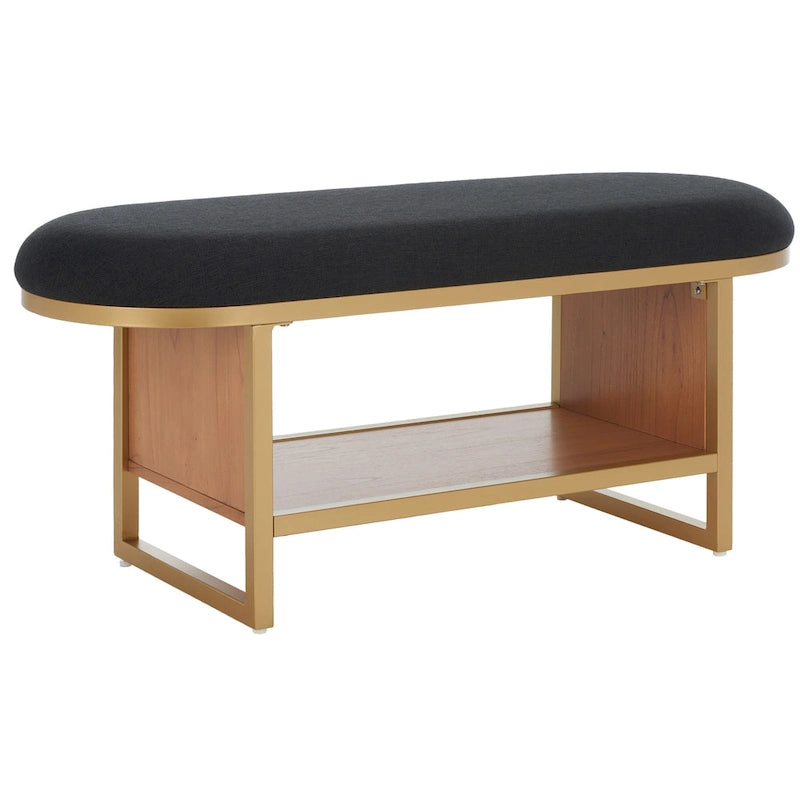 SAFAVIEH Mignon Open Shelf Bench withCushion - 42 W x 15 D x 18 H - 42Wx15Dx18H