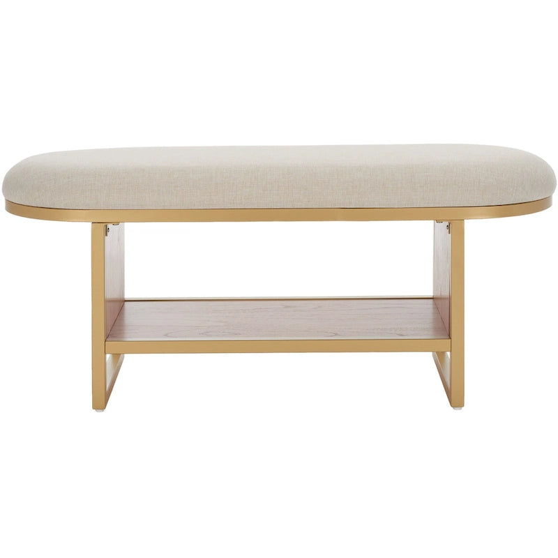 SAFAVIEH Mignon Open Shelf Bench withCushion - 42 W x 15 D x 18 H - 42Wx15Dx18H