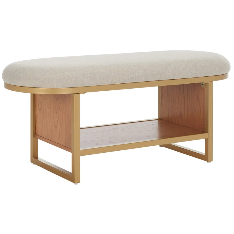 SAFAVIEH Mignon Open Shelf Bench withCushion - 42 W x 15 D x 18 H - 42Wx15Dx18H