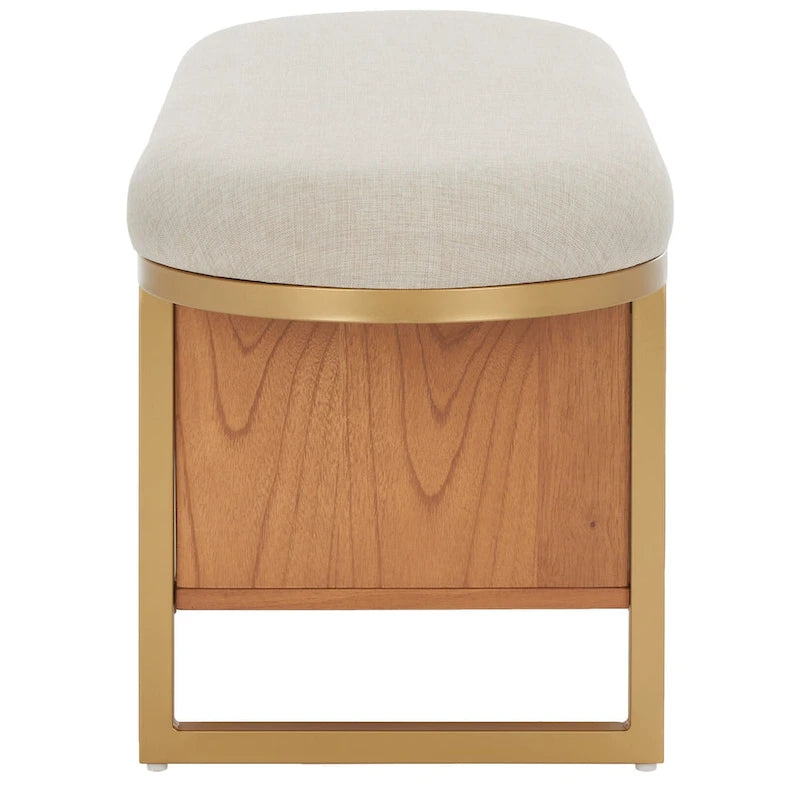 SAFAVIEH Mignon Open Shelf Bench withCushion - 42 W x 15 D x 18 H - 42Wx15Dx18H