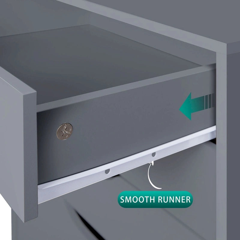 7- Drawer Office File Wooden Cabinet, for Home Office, Mobile File Cabinet, Mobile Storage Cabinet, Filing Storage Drawer