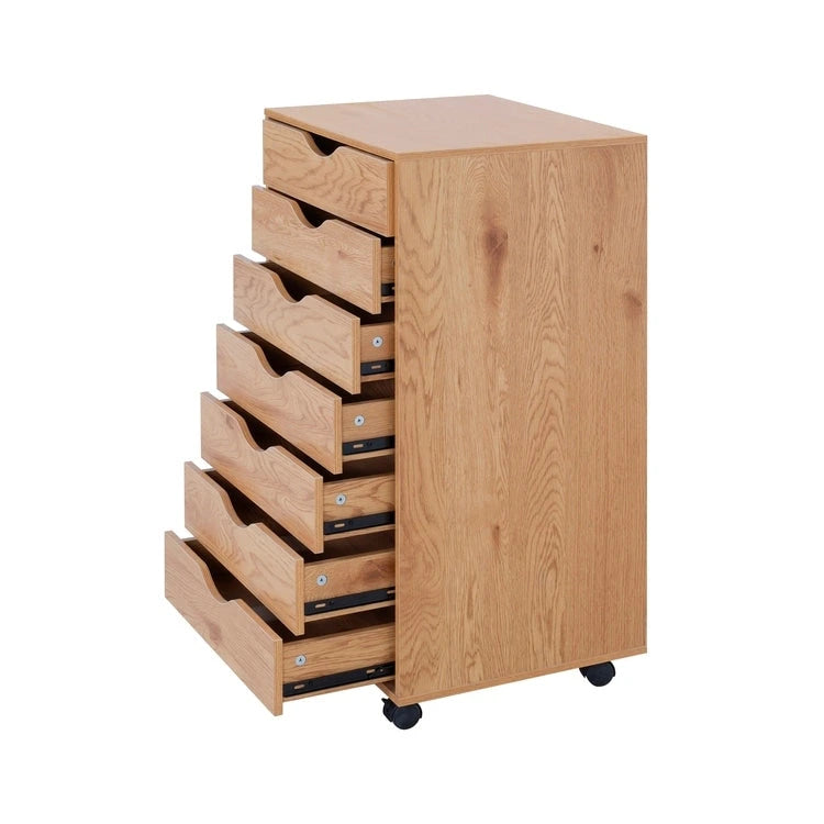7- Drawer Office File Wooden Cabinet, for Home Office, Mobile File Cabinet, Mobile Storage Cabinet, Filing Storage Drawer