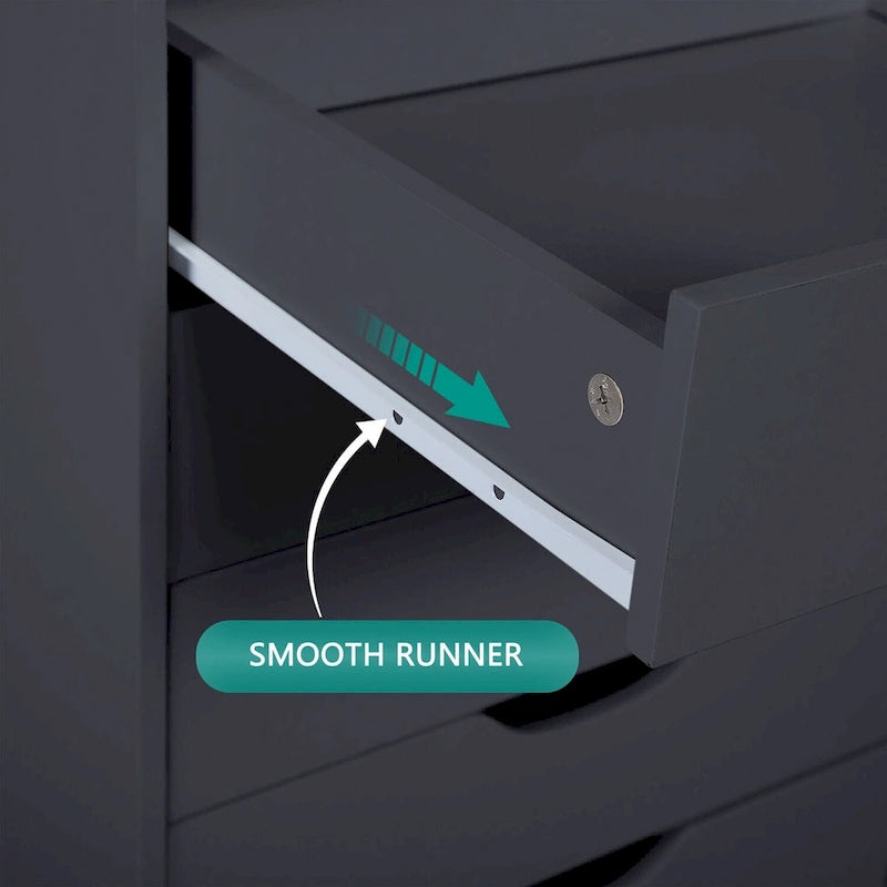 7- Drawer Office File Wooden Cabinet, for Home Office, Mobile File Cabinet, Mobile Storage Cabinet, Filing Storage Drawer