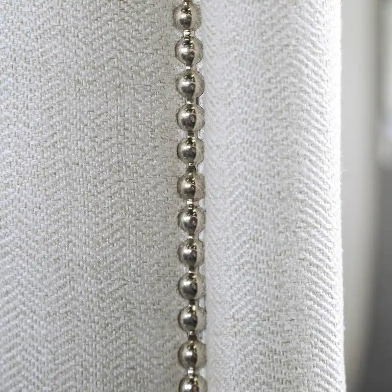 Off-White Chenille Upholstered Sofa with Nailhead Trim