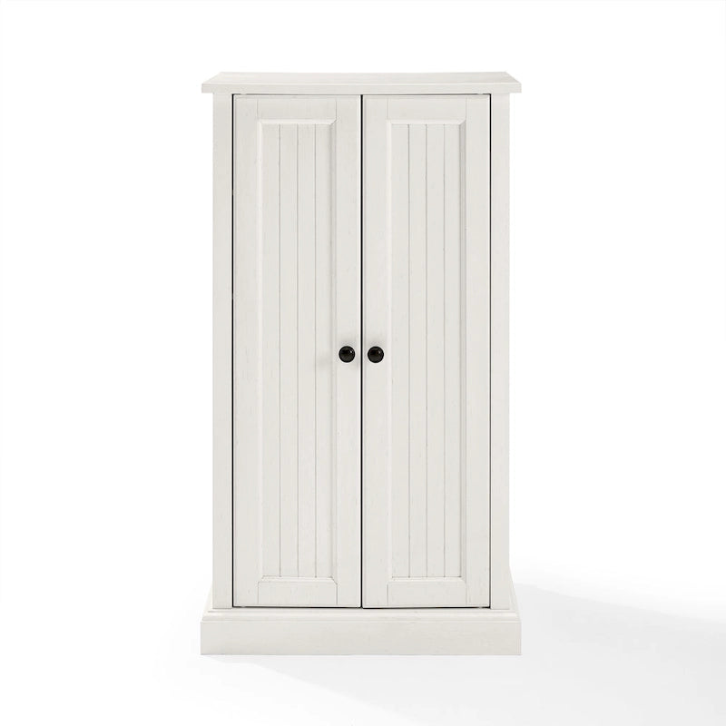 Crosley Seaside Distressed White Accent Cabinet