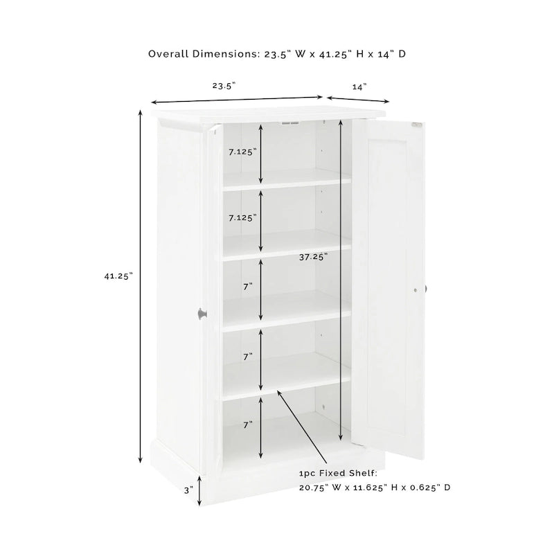 Crosley Seaside Distressed White Accent Cabinet