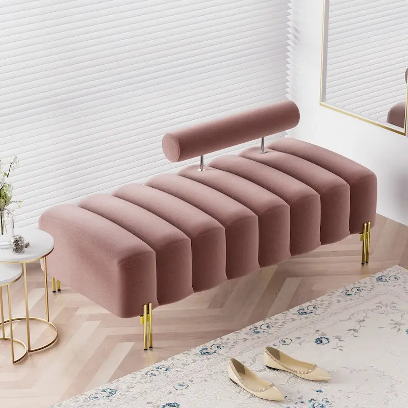 Ouyessir 52.2 Modern Channel Tufted Window Bench with Adjustable Back