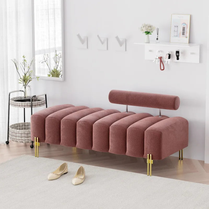 Ouyessir 52.2 Modern Channel Tufted Window Bench with Adjustable Back