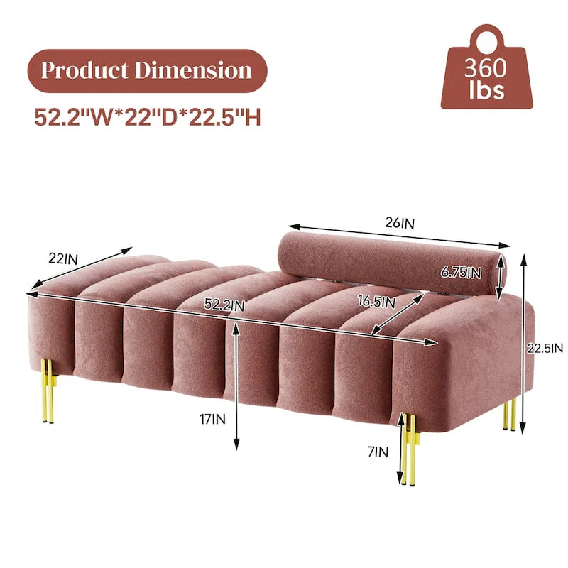 Ouyessir 52.2 Modern Channel Tufted Window Bench with Adjustable Back