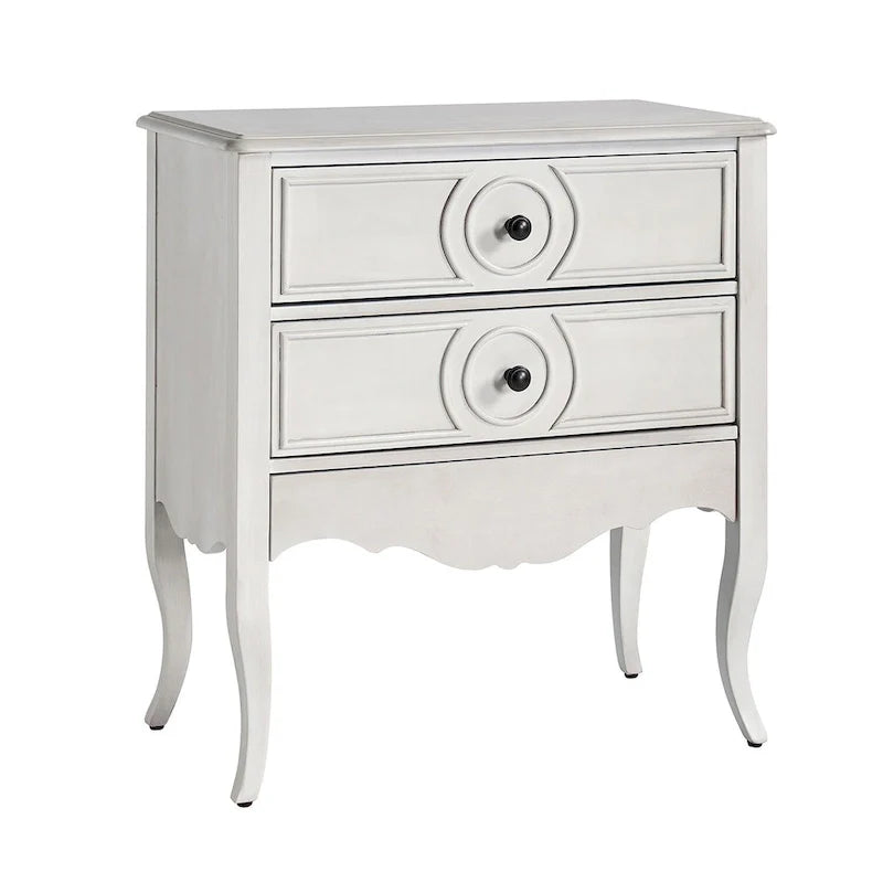 White 2-Drawer Storage Cabinet with Shelf