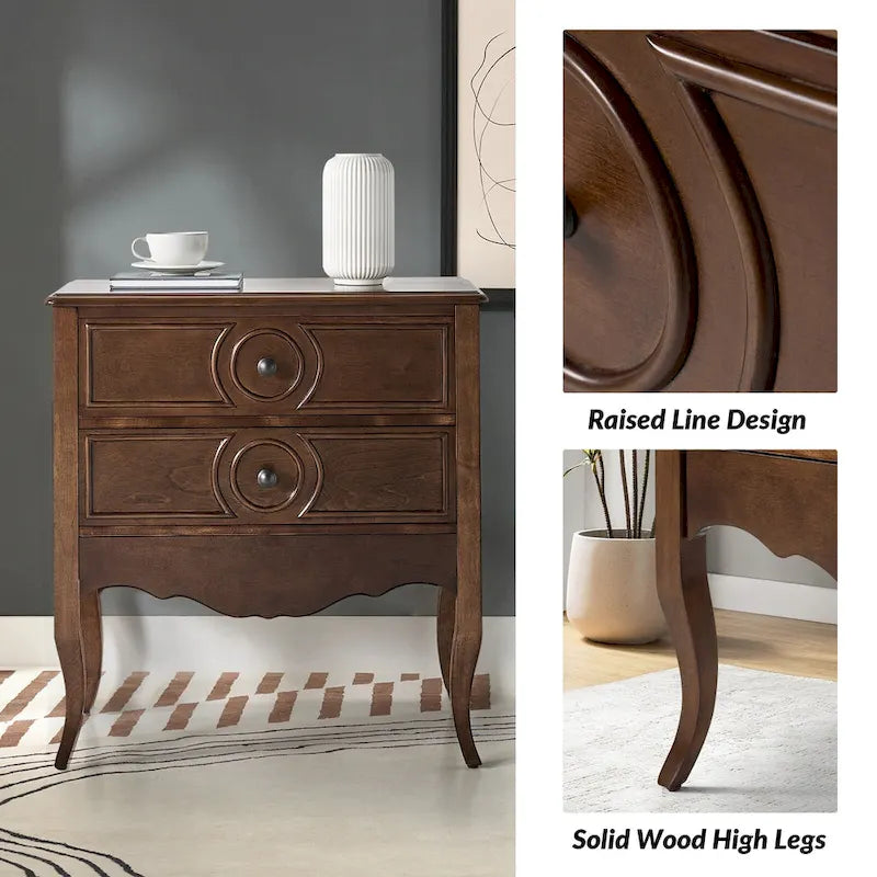 White 2-Drawer Storage Cabinet with Shelf