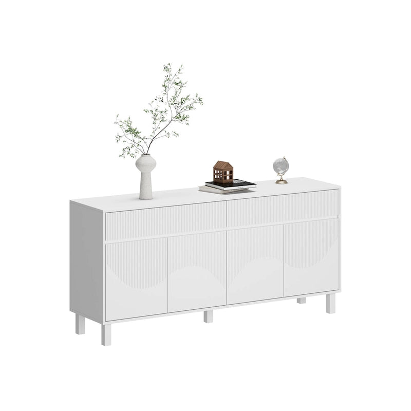 63W Bookcase Display Sideboard Lacquer Versatile Home Organizer - 63