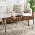 SAFAVIEH Mahalia Bandelier Wood & Leather Bench - 47 W x 16 D x 19 H - 47Wx16Dx19H