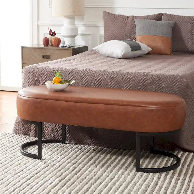 SAFAVIEH Sannie Oval Bench - 50 W x 20 D x 19 H - 50Wx20Dx19H