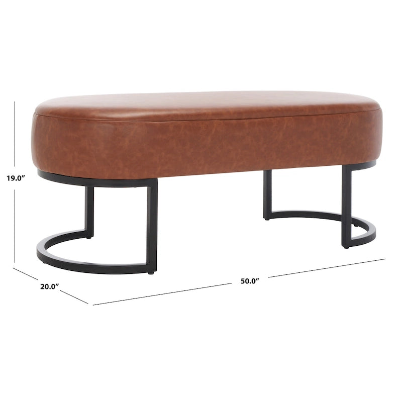 SAFAVIEH Sannie Oval Bench - 50 W x 20 D x 19 H - 50Wx20Dx19H