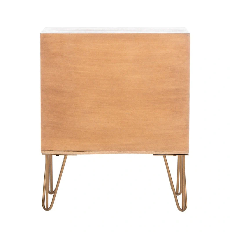 Textured 1-Drawer Nightstand with Hairpin Legs