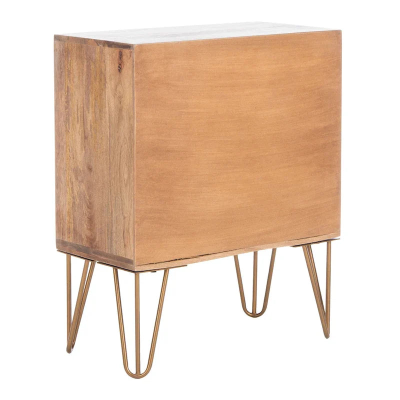 Textured 1-Drawer Nightstand with Hairpin Legs