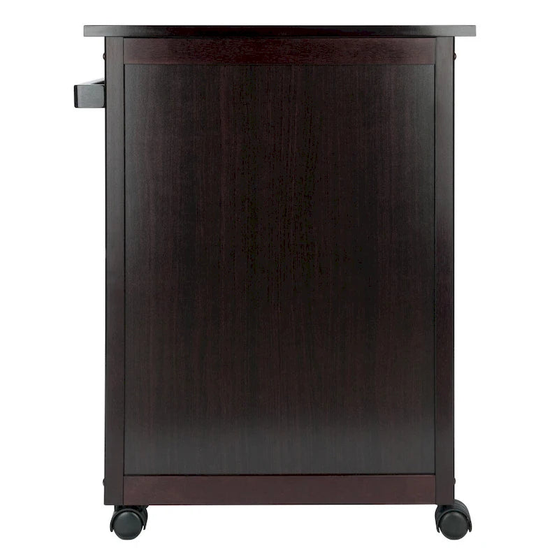 Savannah Utility Kitchen Cart, Espresso - 26.89 x 17.72 x 34.02 inches