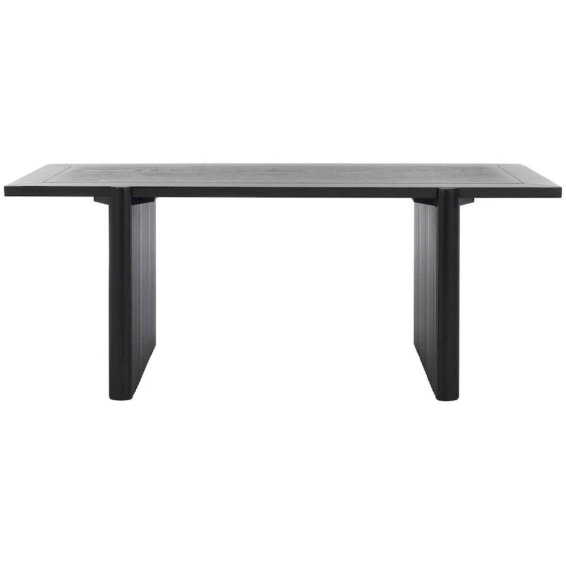 Rectangular Coffee Table with Fluted Sawhorse Frame