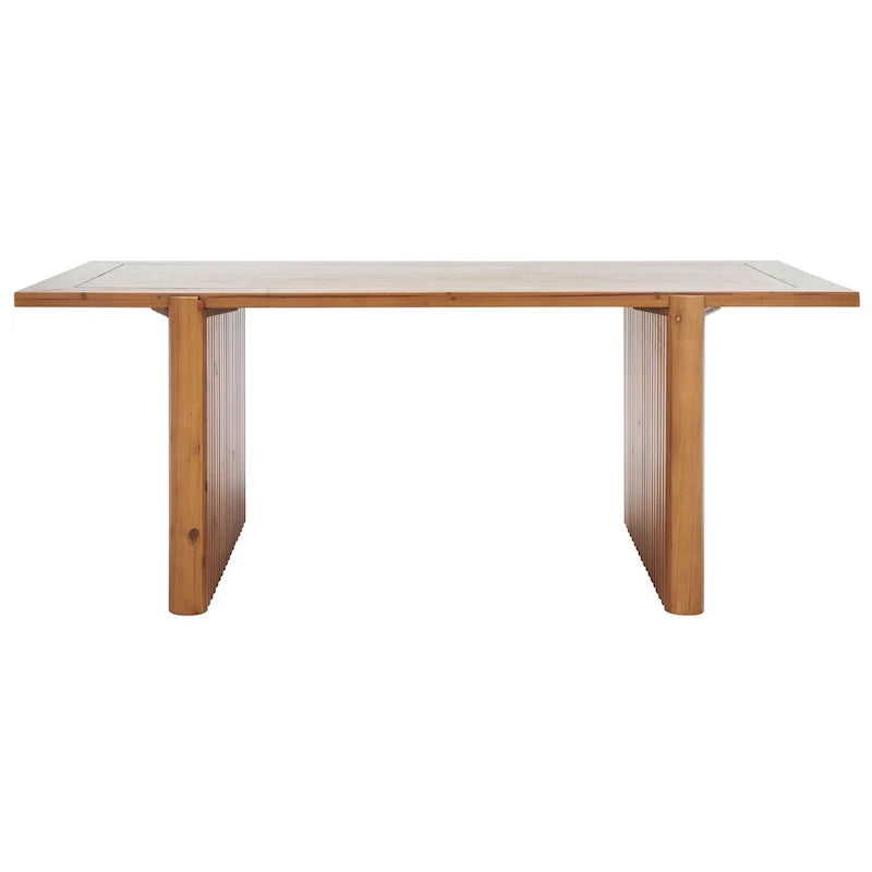 Rectangular Coffee Table with Fluted Sawhorse Frame