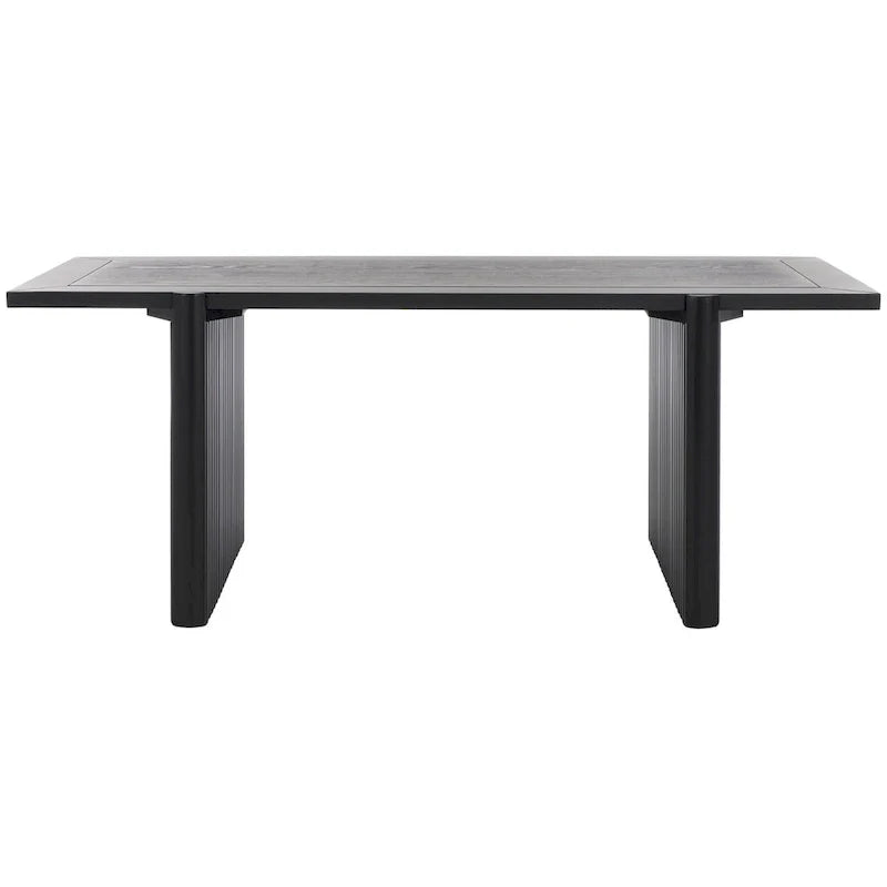 Rectangular Coffee Table with Fluted Sawhorse Frame
