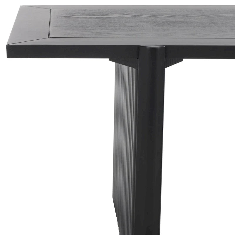 Rectangular Coffee Table with Fluted Sawhorse Frame