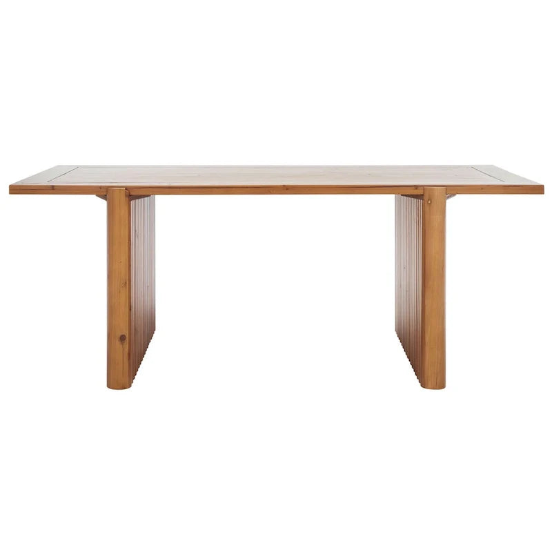 Rectangular Coffee Table with Fluted Sawhorse Frame